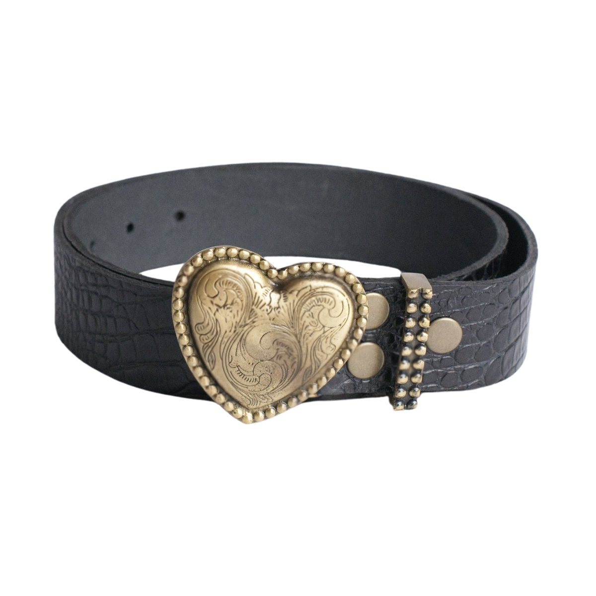 Cinturón forma corazón dorado para mujer