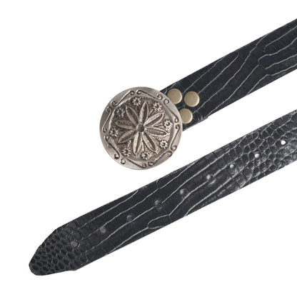 Cinturón de mujer redondo flor margarita
