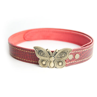 Cinturón rojo con mariposa mujer